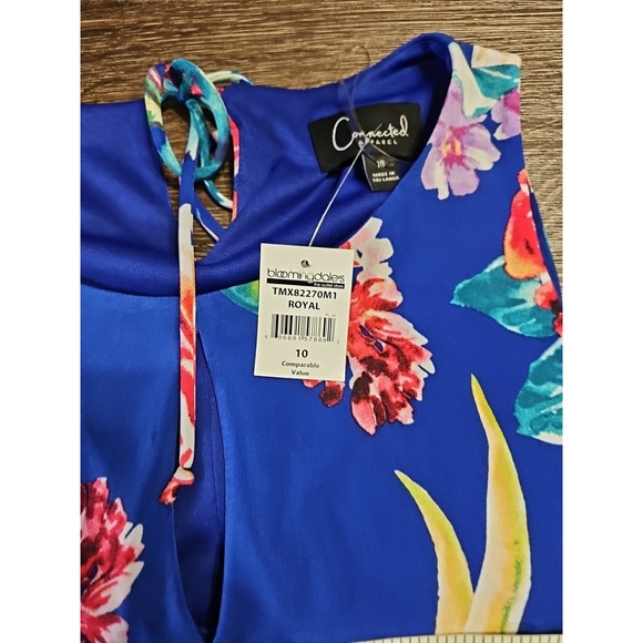 Connected Apparel‎ Women's Blue Floral Sleeveless Maxi Dress - Picture 7 of 10